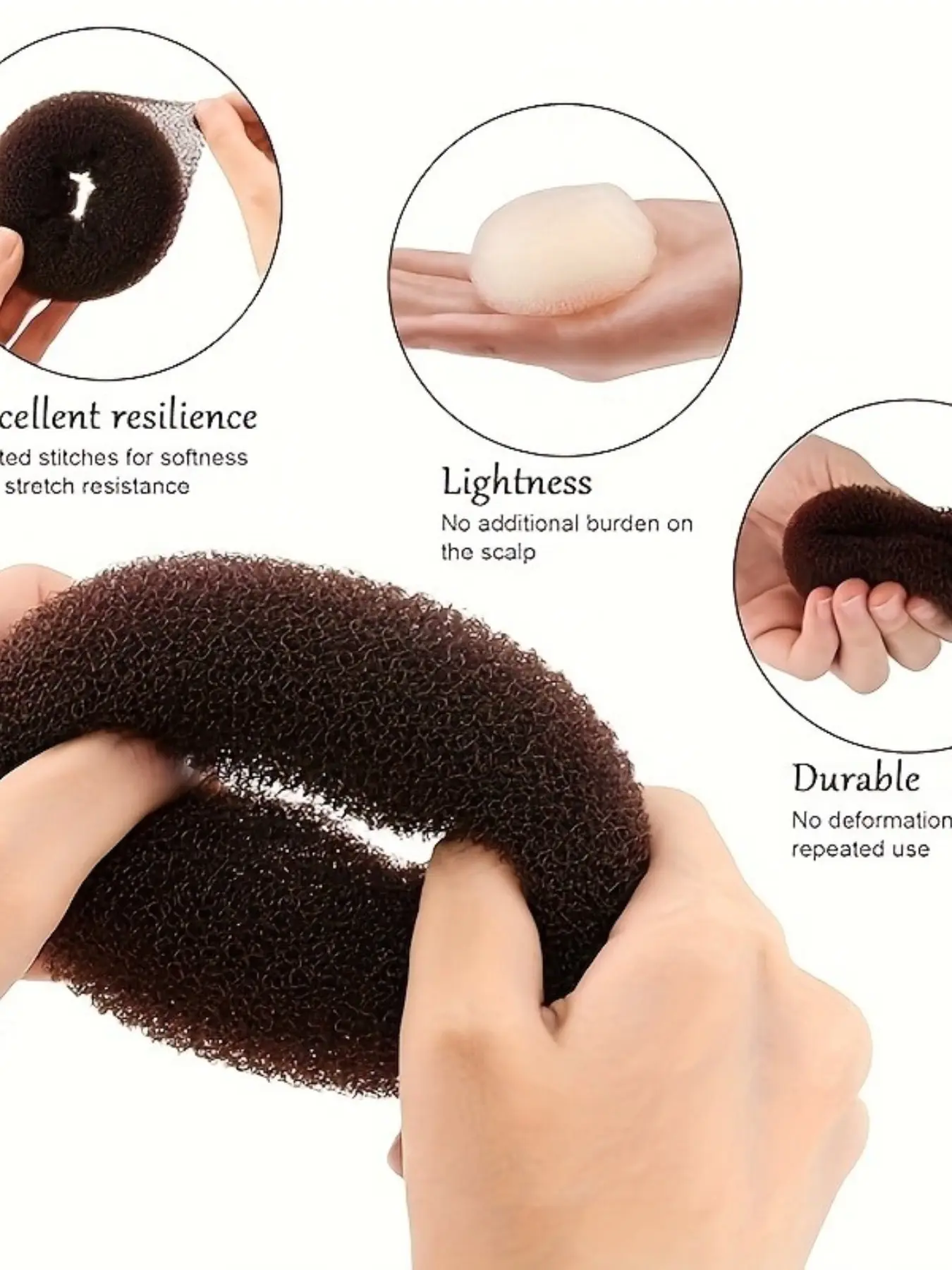 4pcs Hair Donut Bun Maker, Elastic Medium Hair Bobby Pins, Quick Voluminous Buns, Secure Hold, Versatile Styling, Hairstyle, Casual & Formal Events, Hair Styling Tools