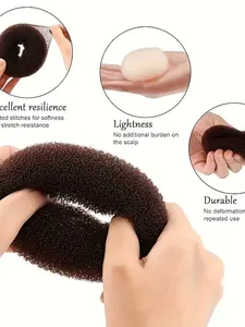4pcs Hair Donut Bun Maker, Elastic Medium Hair Bobby Pins, Quick Voluminous Buns, Secure Hold, Versatile Styling, Casual & Formal Events, Hair Styling Tools
