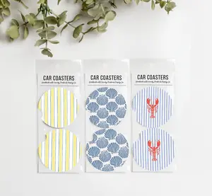 Summer Car Coasters Set of 2 – Absorbent Neoprene Cup Holder Coasters for Cars, Trucks & SUVs