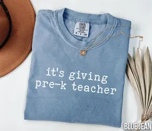 Comfort Colors Pre K Teacher Shirt, New PreK Teacher Appreciation Gift for Pre-K Teacher, Back to School First Day of Preschool Teacher Tee Comfy Crewneck Fit Top