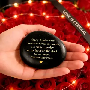 Easter Gifts for Him, Happy Anniversary Engraved Stones Rock for Men, Easter Basket Stuffers Gifts for Him, You Are My Rock Heartwarming Wedding Gifts for Boyfriend Husband from Her, We Will Still be in Love Anniversary Decorations Gifts