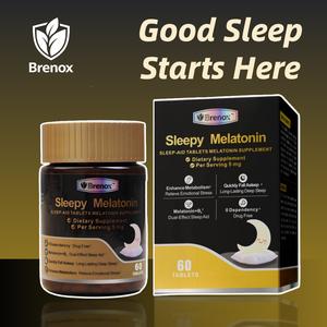 Brenox Sleepy Melatonin 5mg + Vitamin B6 - Natural Drug-Free Sleep Support 60 Tablets 2-Month Supply for Restful Nights