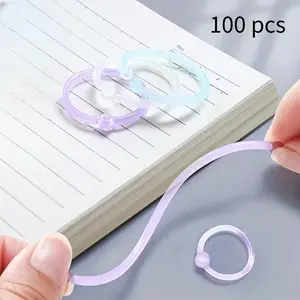 100Pcs Multi-Function Colored Plastic Easy Ring Binder Combs & Spines for Notebooks, Calendars, Keychains, Binders Notebooks - Creative Loose Leaf Circle Rings Stationery Set