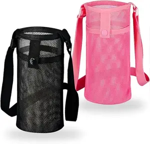 Water Bottle Holder with Strap, Premium Water Bottle Carrier with Strap Easy Clean, Light Water Bottle Carrier Bag, Water Bottle Holder with Pocket for Hiking, Walking, Travel