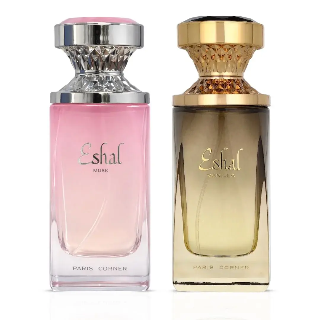 Eshal Musk & Eshal Vanilla Eau de Parfum Sprays 100ml (3.4 oz) by Paris Corner (Bundle)
