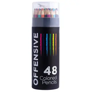 48 Pre-Sharpened Offensive Colored Pencils with Built-In Sharpener Included, Funny gag gift