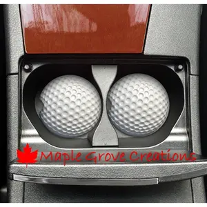 Set of 2 Golf Ball Car Coasters - 2.56" Coasters - Custom Car Coasters - Sandstone, Hardboard or Rubber