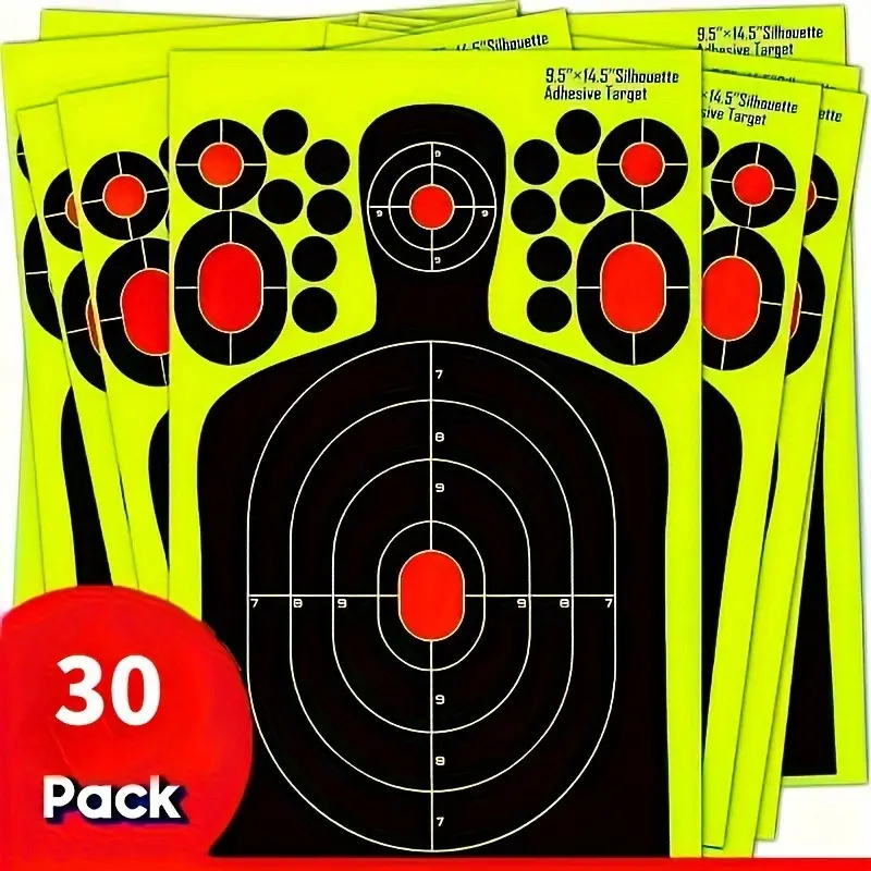 30 14.5" Human Silhouette Targets, Reactive Paper Targets, Archery Range Training Accessories, Silhouette Target