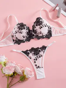 Fashionable Elegant Sexy Attractive Floral Underwear Set, Comfortable Women's Lingerie Collection, Perfect Gift Idea for Her
