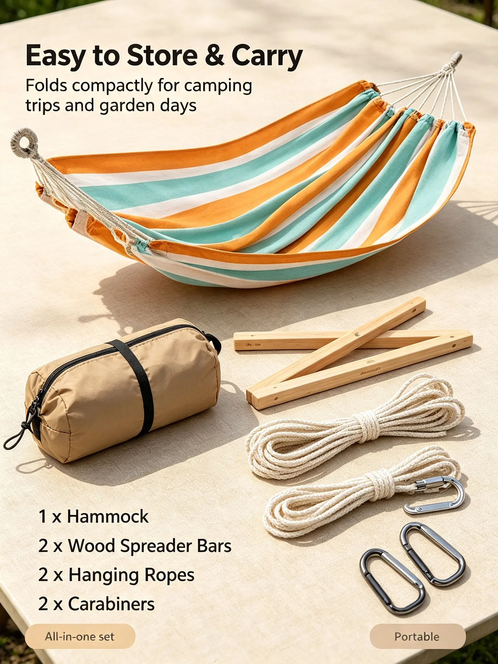 Portable Camping Hammock, Lightweight for Outdoor Camping, Backpacking Adventures