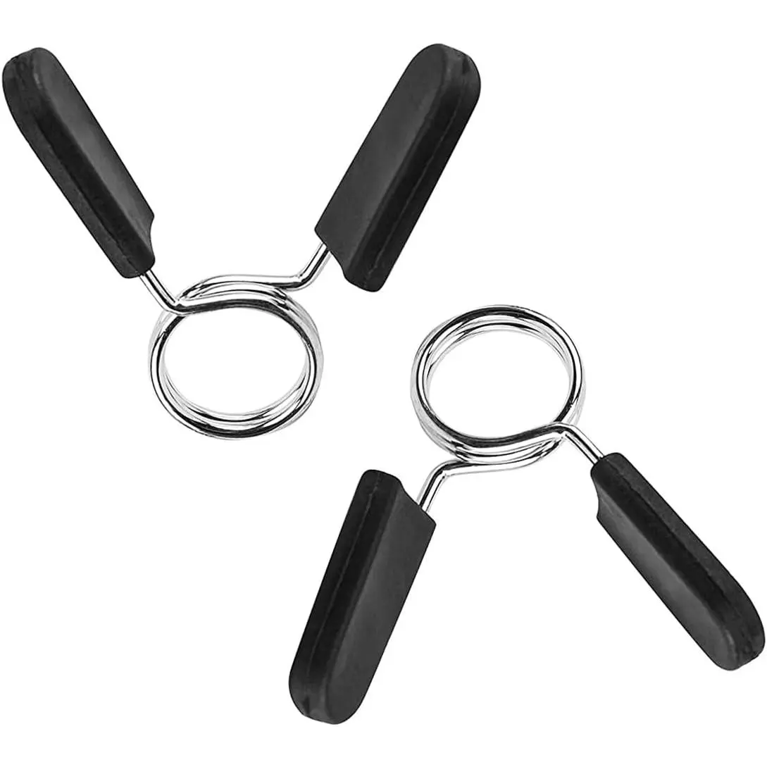 Barbell Clamps Dumbbell Spring Clip Circlip Collars 1 Inch Weight Bars Clips Fitness Weightlifting Lock Buckle for Standard Bar 25mm 2 Pack