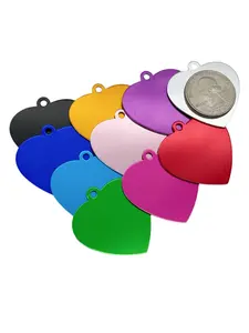 Dogs Cats ID Tags Personalized Pet Name Tags, Aluminum Round Tags, 10 Colors