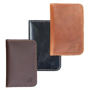 Genuine Handmade Full Grain Pure Leather Bifold Vertical Wallet for Men, Slim and Compact Design, Ideal for Everyday Use