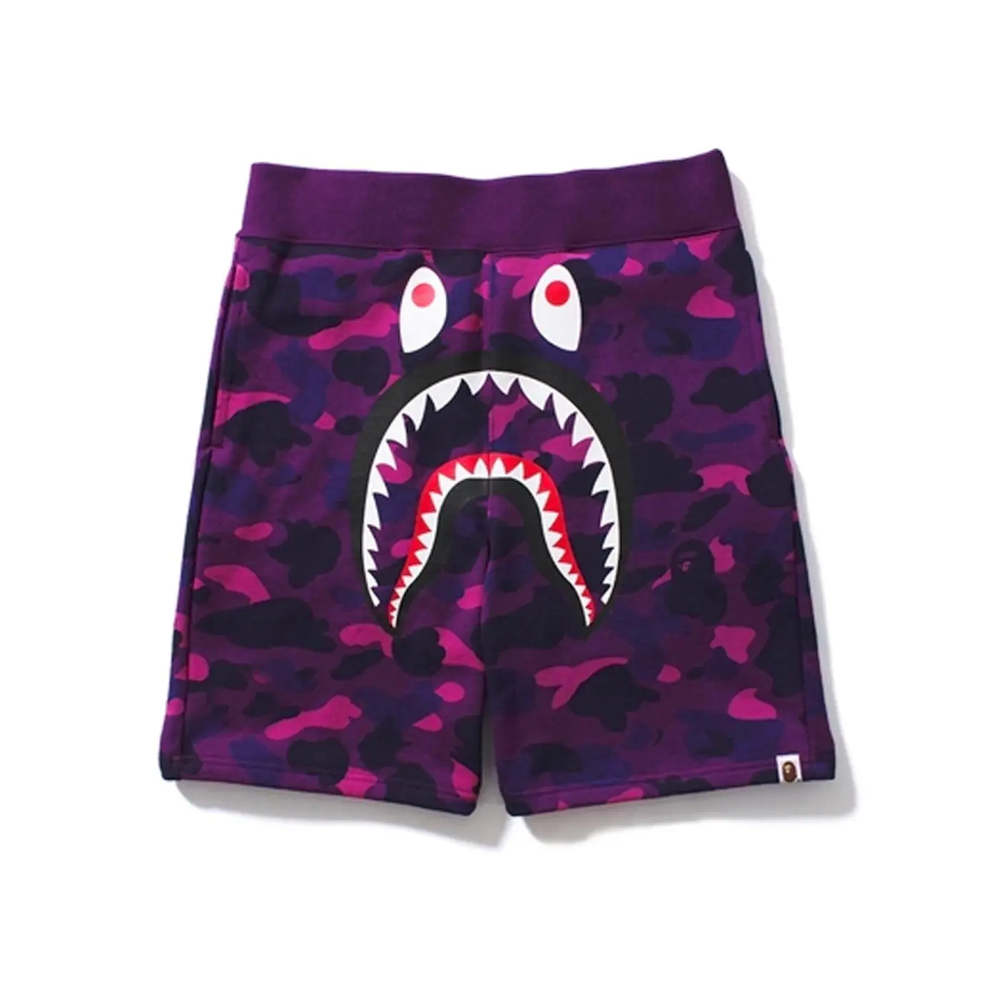 BAPE Color Camo Shark Sweat Shorts Purple