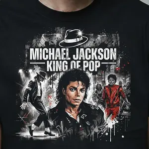 Michael Jackson King of Pop Halftone T-Shirt, Michael jackson v4 shirt, Michael Jackson T-Shirt, y2k, t shirt, kids, unisex