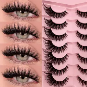 7 Pairs False Eyelashes, Cat Eye Tail Extension, Natural Fluffy Soft, Enhance Eyes Naturally, Suitable for Daily Makeup and Dates
