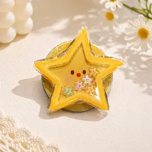 Cute Star MagSafe Phone Grip Korean Aesthetic Quicksand GripTok for iPhone 15 Super Lightweight & Satisfying with Shaky Glitter Inside