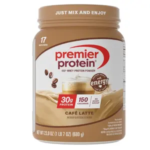 Premier Protein 100% Whey Protein Powder, Café Latte, 30g Protein, 23.9 oz, 1.5lb