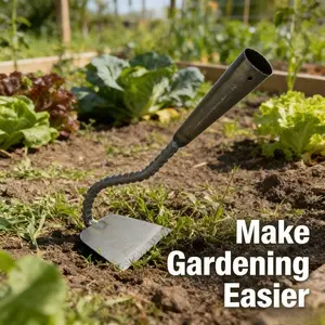 2026 New 13 Inch Garden Hoe, Curved Handle Non-Slip Design, Thick Manganese Steel Head, Lightweight Easy Control, Turning Soil, Ideal for Potted Plants