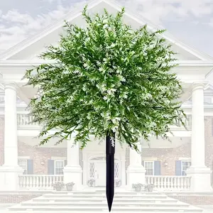 1pcs of Artificial White Lavender with Ground Stakes, Uv-Resistant Artificial Shrubs Suitable for Indoor And Outdoor Decoration in Summer And Autumn, Including Homes, Hotels, Gardens, Offices, Weddings, And Vacation Settings, Artificial Plants