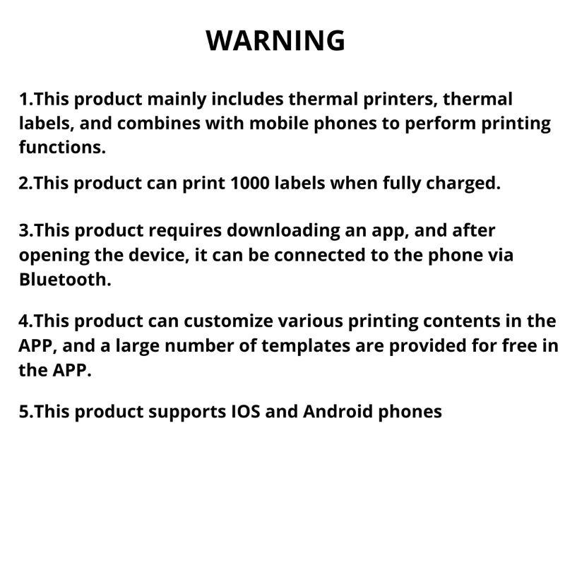Sinmark Sk20 Wireless Portable Label Printer + 6 Label Rolls, USB Rechargeable, Compatible with iOS/android/windows, Ideal for Barcodes, Retail, Gifts, Portable Handheld Printer