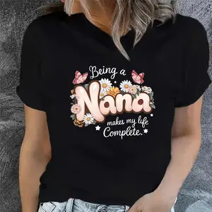 Nana T Shirt Being a Nana Makes My Life Complete Floral Butterfly Grandma Top