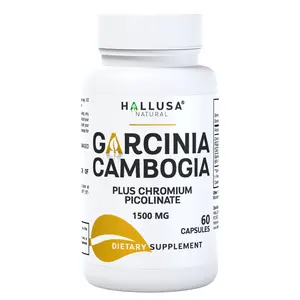 Garcinia Cambogia 1500 mg Plus Chromium Picolinate - Supplement Dietary 60 Capsules - HALLUSA NATURAL
