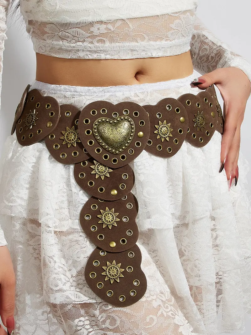 One pc Y2K Bohemian Heart-Shaped Cutout Metal Buckle  display picture 3