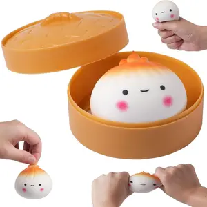 1 Piece/12 Pieces Dumpling Pressure Toy, Sensory Toy, Stress Relief Dough Ball, Plush Dumpling Toy, Adhd Elastic Pressure Ball, Dumpling Stress Balls