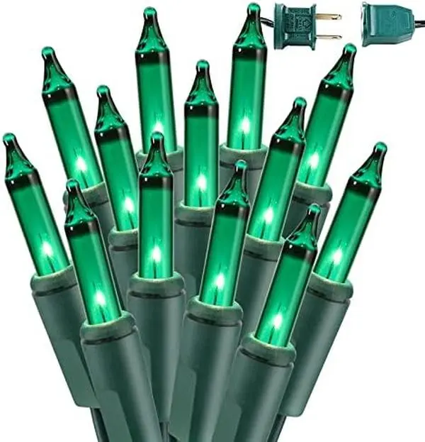 BrizLabs Christmas Lights, 69.6ft 300 Count Green String Lights, Connectable Incandescent Mini Light, 120V UL Certified Light String for Xmas Tree Indoor Outdoor St. Patrick's Day Party Decor