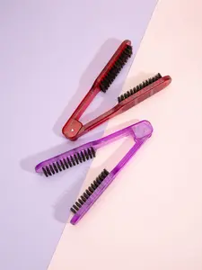High Temperature Hair Straightener Brush - 1pc Double Sided Brush with Clamp for Styling and Straightening Hair