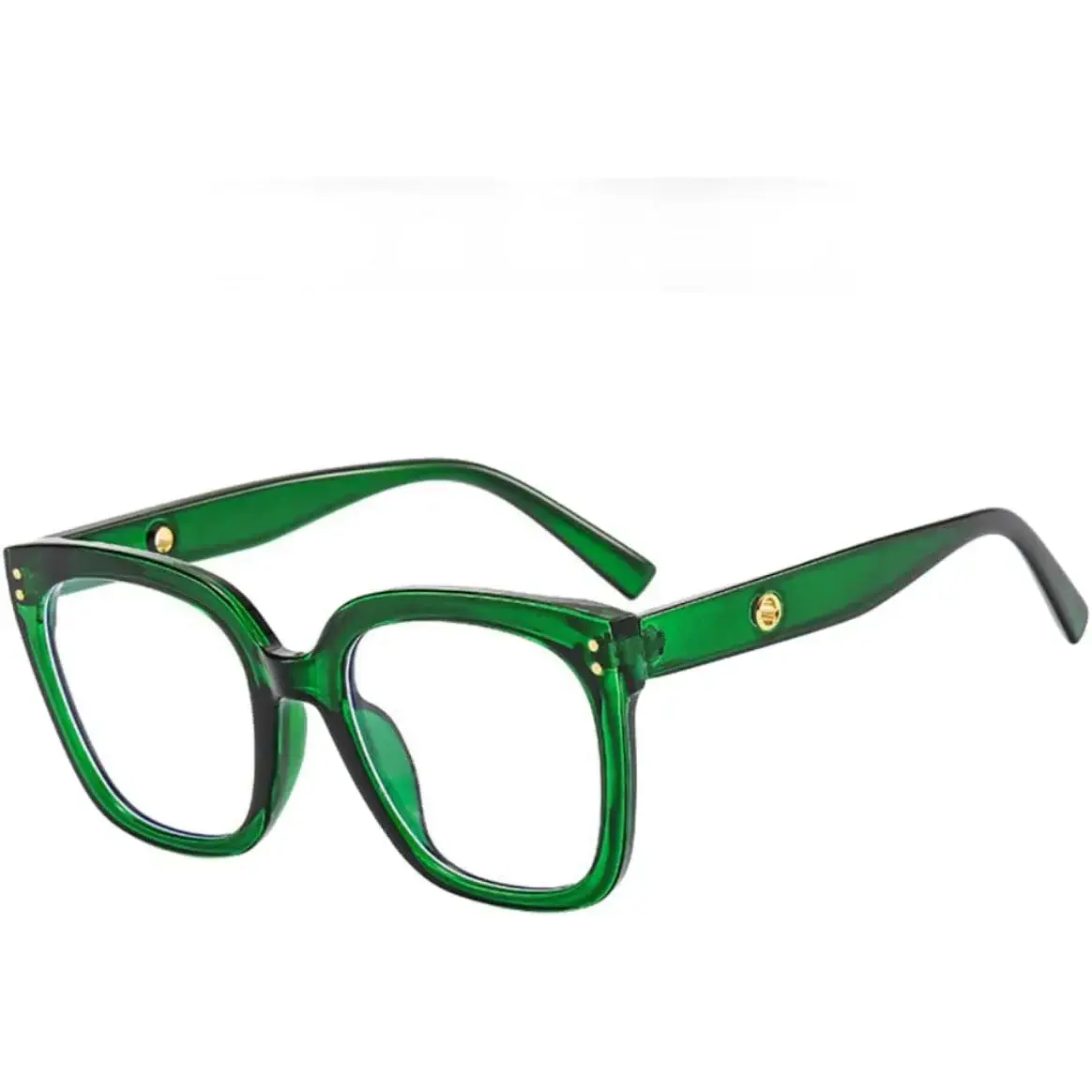 Unisex Preppy Style Full-Rim Rectangle Fashion Glasses - Multicolor Frames, Blue Light Blocking Lenses, Custom Name Option, Suitable for Casual Wear