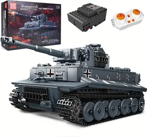 Mould King 20014 WW2 Tank Bricks - Remote Control Tank Model Building Set for War Fans with Realistic Design & Flexible Parts Easy Assembly & Packaging