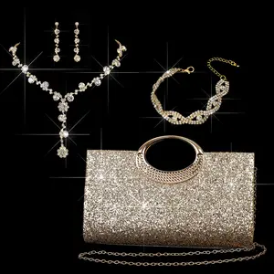 Women's Evening Bag Shiny Sequins Handheld Shoulder Bag Wedding Party Clutch