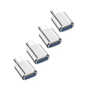 (4PCS) USB to USB C Adapter, USB-A Female to Type-C Male Car Charger OTG Converter for Samsung Galaxy, iPad, Car, iPhone