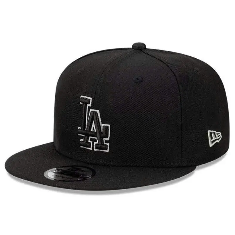 New Era Los Angeles Dodgers MLB 59FIFTY Fitted Hat Baseball Cap Raised LA Logo World Series Side Patch Flat Brim Hip Hop Streetwear Fan Gear Game Day Unisex Everyday Wear