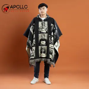 Alpaca Poncho - Mugshot Edition - Halloween Villains Poncho w/ Hood (Unisex - One Size)
