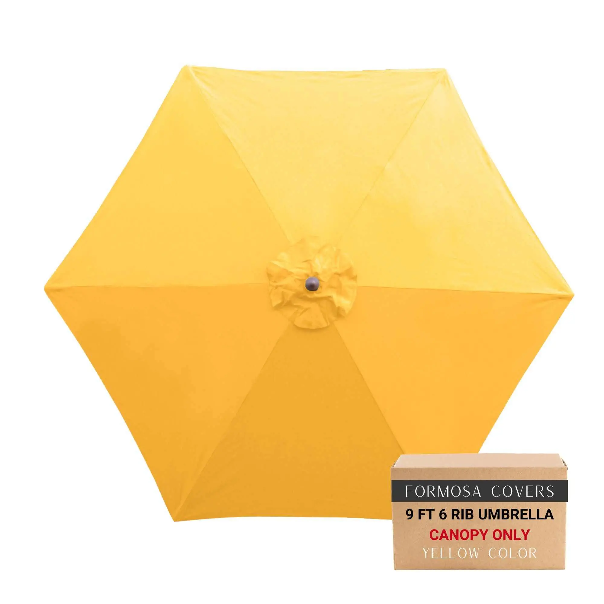 9ft Market Patio Umbrella 6 Rib Replacement Canopy Yellow Olefin Outdoor Patio Umbrella Canopy Replacement