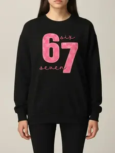 SIX SEVEN  Girls' Casual Round Neck Loose Fit Sporty Sweatshirt, Elastic Fabric, Christmas Gift, Number 6 and 7 Design, Outdoor & Indoor Activities