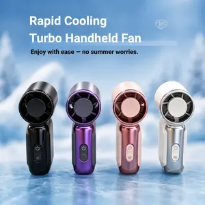 Mini Handheld Fan with LED Display 199 Speed Turbo Pocket Fan for Women USB Rechargeable, High-Speed Cooling for Travel & Makeup Perfect Gift Portable Refrigeration