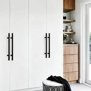 24-Piece Black Stainless Steel Handle Set, Length: 15cm/20cm/25cm, Cabinet Handles, Wardrobe Handles, Drawer Dndles, Black Cabinet Handles, Screws Included