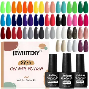 JEWHITENY 30pcs Gel Nail Polish Kit With+ Matte Top Coat, Base Coat And Top Coat Polish Set For Manicure Nail Art Salon/Home Starter (Packaging May Vary)