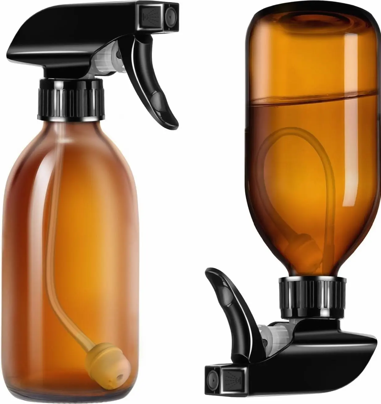 360° 8 OZ Amber Glass Spray Bottles 2 Pack