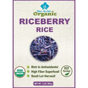 Organic Riceberry Rice - Purple Thai Black Jasmine Rice  2 LB