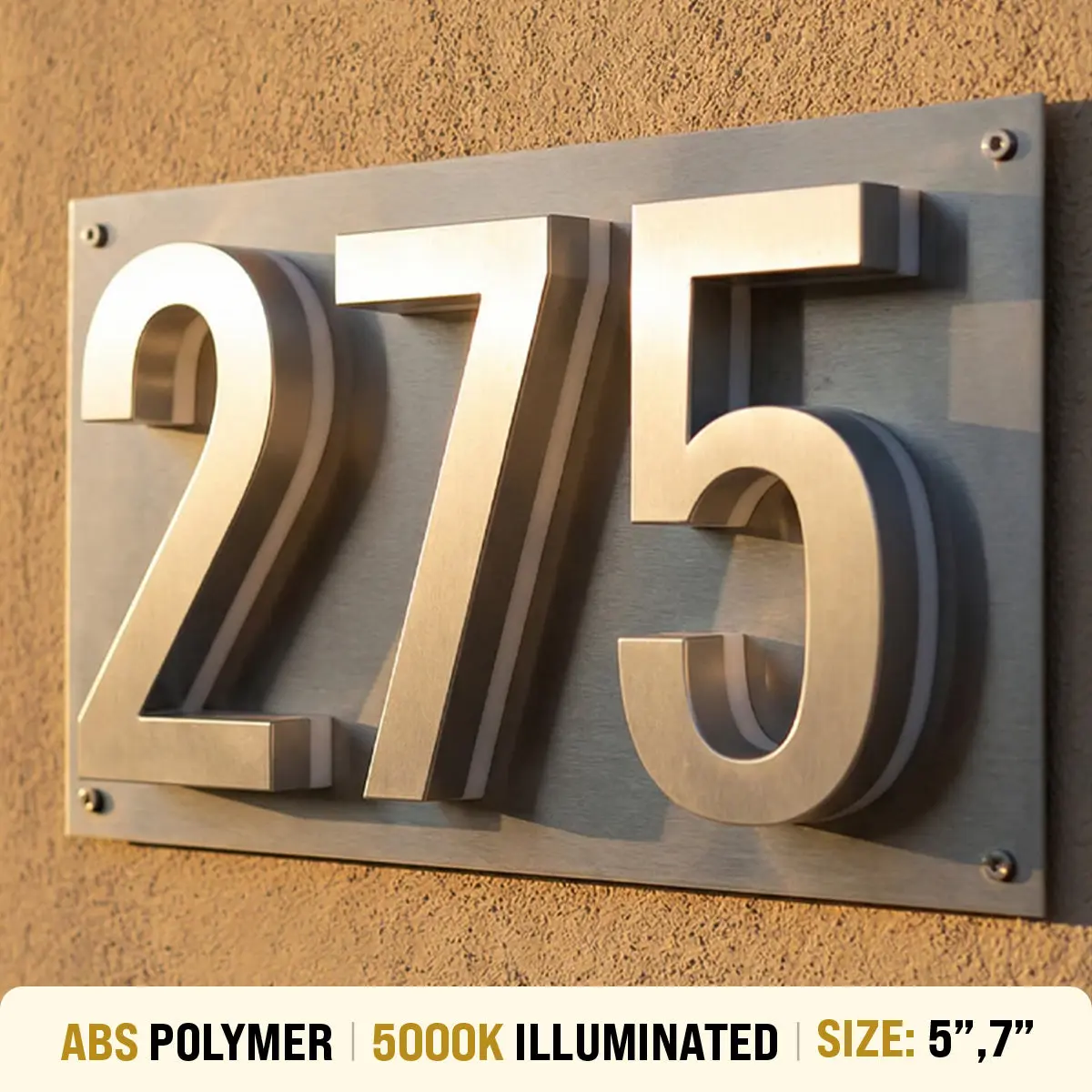 Backlit LED Bronze Lighted House Numbers - 5000K Illuminated Backlit LED Bronze Lighted House Numbers - 5000K Illuminated
