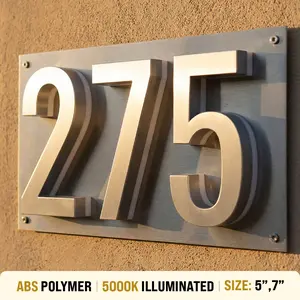 Backlit LED Bronze Lighted House Numbers - 5000K Illuminated Backlit LED Bronze Lighted House Numbers - 5000K Illuminated