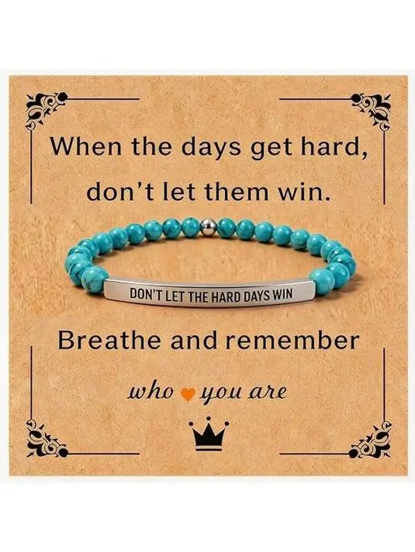 DearLuniva B Dont Let The Hard Days Win Bracelet for Women Men Engraved Beaded Bracelet Motivational Inspirational Bracelets Inspirational Gifts for Hard Times Jewelry Gift