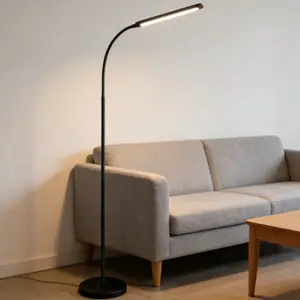 USB Powered LED Floor Lamp, Adjustable Brightness, Three Color Temperatures, Flexible Gooseneck Design, Ideal for Makeup, Manicure, Reading