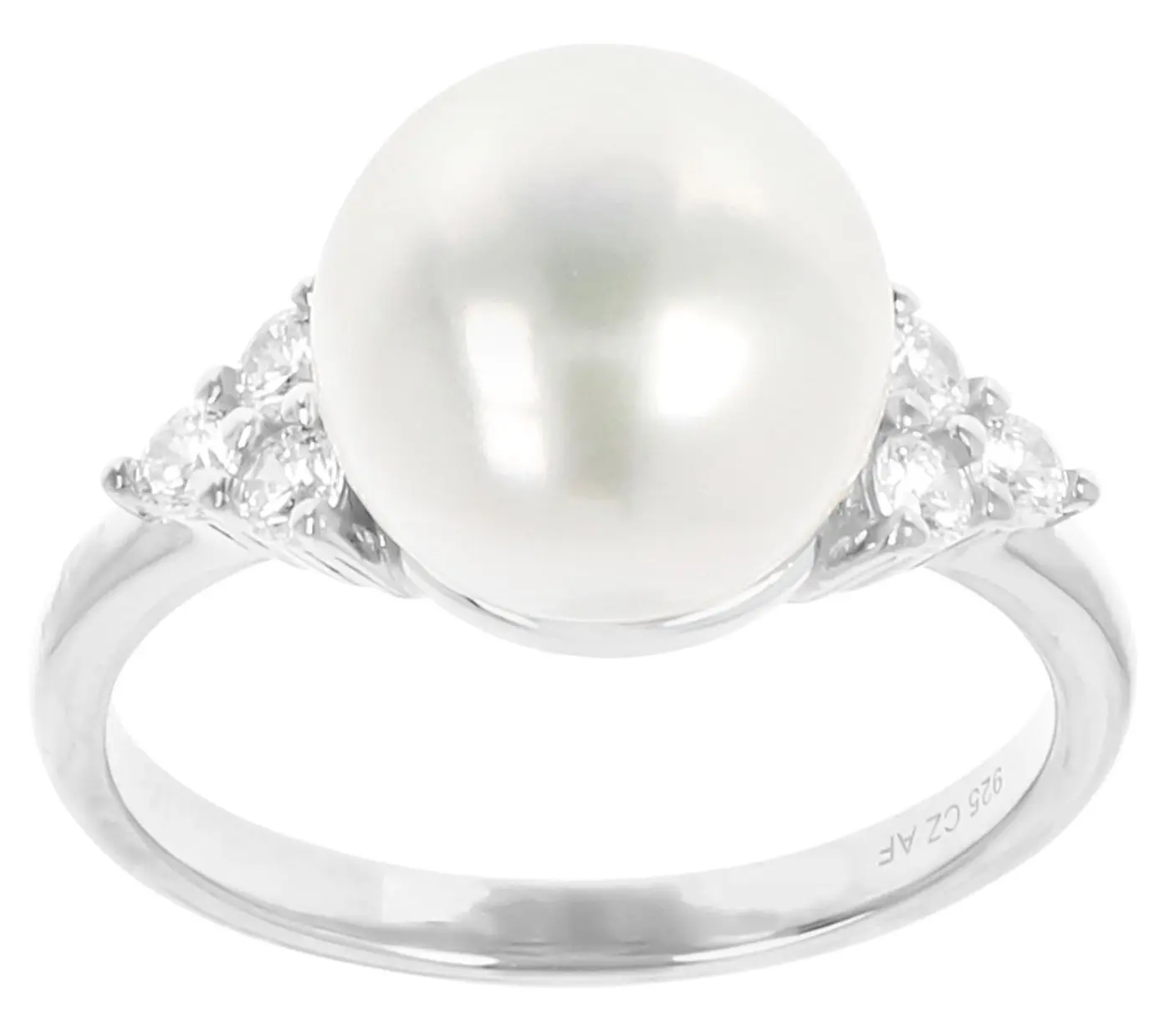 Honora x Diamonique Cultured Pearl Ring,Sterling Silver