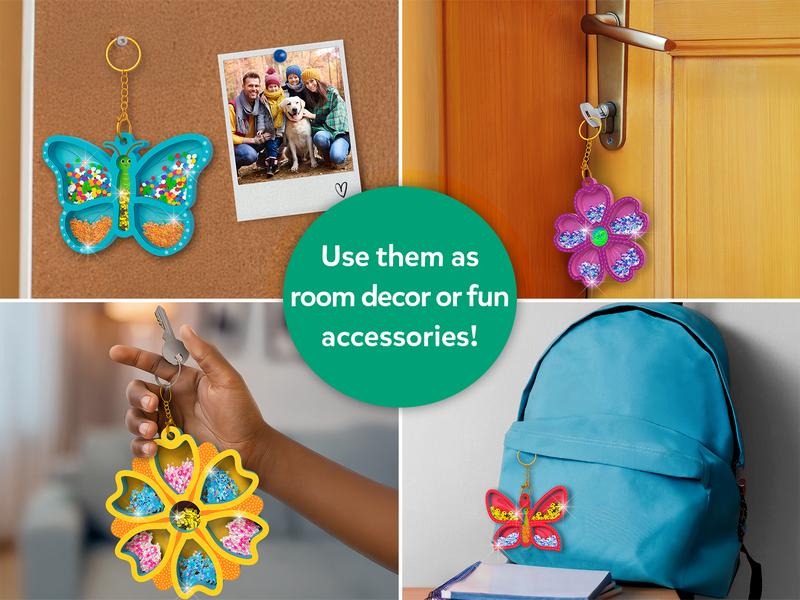 Skillmatics Art & Craft Activity - Shake-its, DIY Glitter Craft Kit with Keychains, Fun & Creative Travel Toys, Party Favors & Birthday Gifts for Girls & Boys Ages 4 to 9